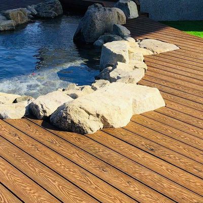 ราคาดี คอนโด 3D คอมพอสิต Decking โปรไฟล WPC Hollow Decking ออนไลน์
