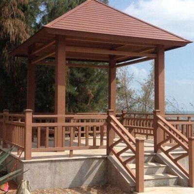 ราคาดี Anti UV WPC Gazebo Rotproof Outdoor WPC Pavilion น้ําหนักเบา ออนไลน์