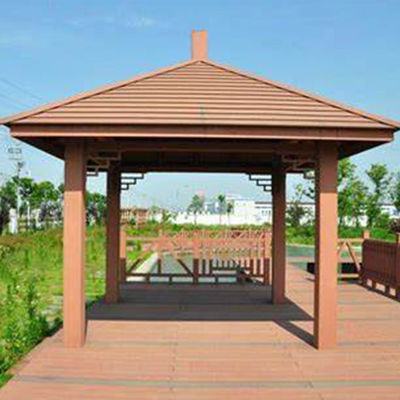 ราคาดี ภายนอกน้ําตาล WPC Gazebo ทนต่อ UV WPC พาวิลเลี่ยนการประกอบ ออนไลน์